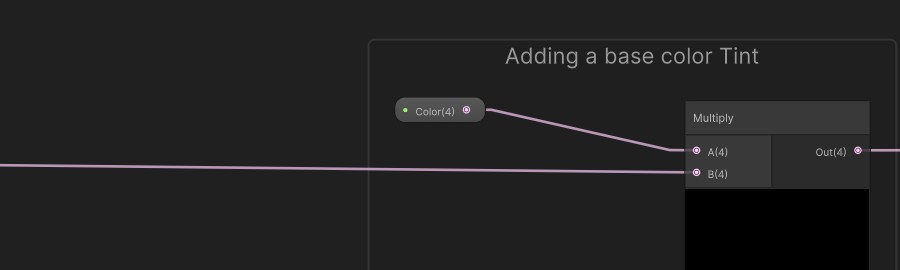 Base color tint node graph