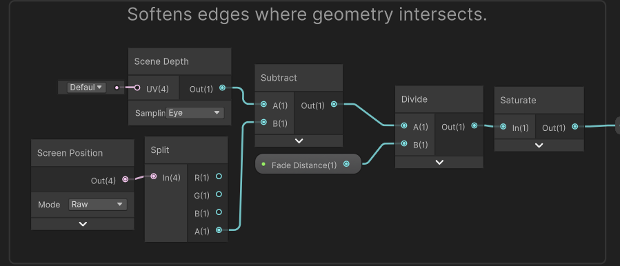 Depth fade node graph